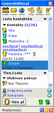 Okno komunikatora Tlen.pl